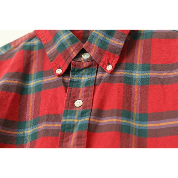 Ralph Lauren Mens Shirt Classic Fit Size XL Button Front Red Plaid Logo Cotton - Picture 4 of 7